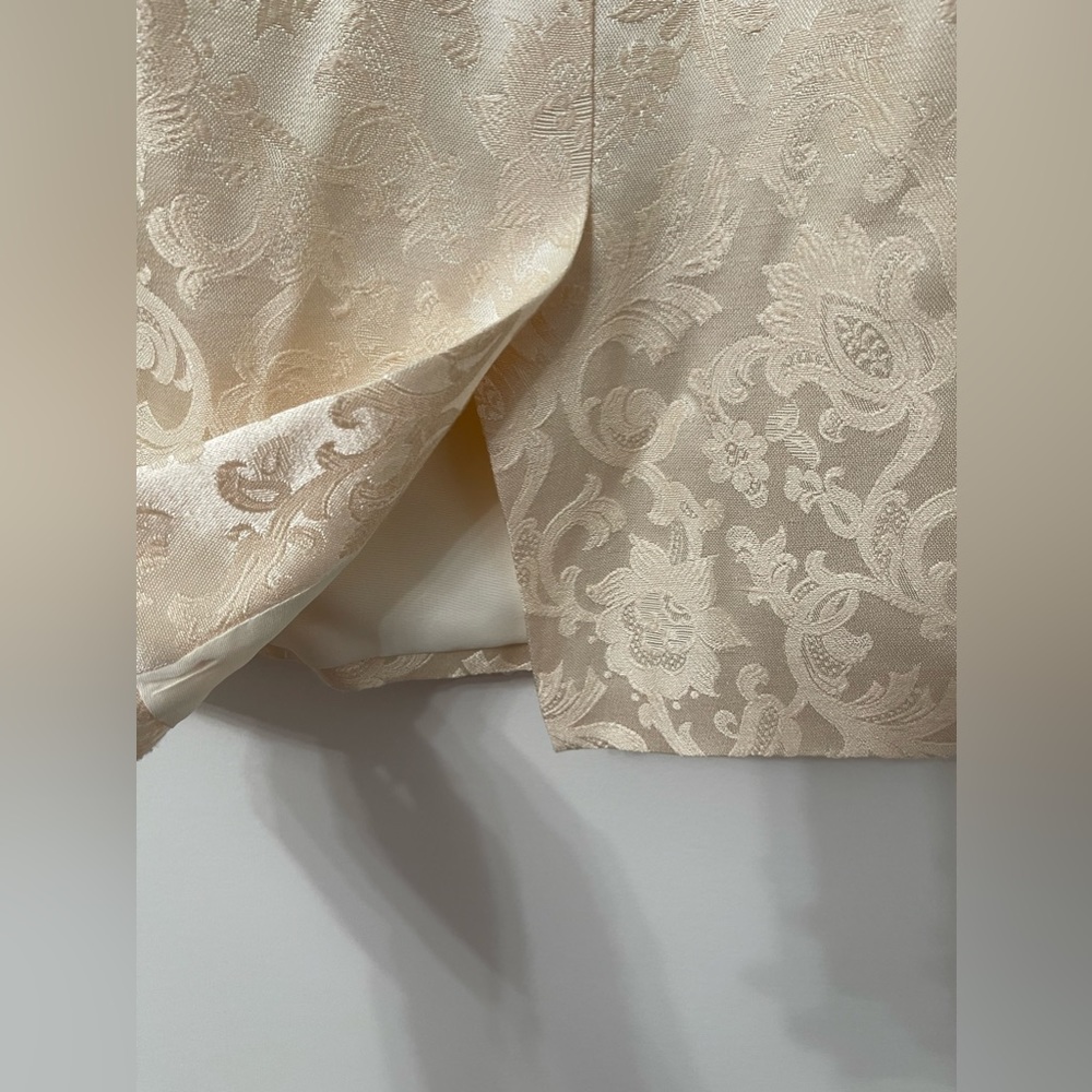 Scott McClintock Vintage Formal Cream Paisley Print Skirt Suit Size 4 - Picture 12 of 13